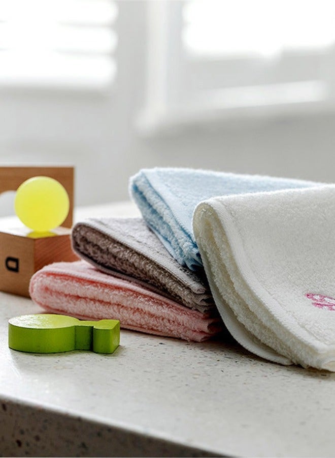 SANLI Bathroom Hand Towel 4 Sets,100% Cotton BathTowel/Face Towel Soft Absorbent Towel, Suitable For Adult And Children Bathroom kitchen,30×30CM(pink White Blue Grey) - Image 3
