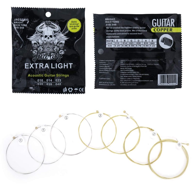 Juarez JRT500 Tuner Combo with JAGSP300 Acoustic Strings Set, JAP60 Pick Set (6 Picks), & JRZ250 Quick Change Capo – Complete Kit for Guitar & Ukulele Players - Image 3