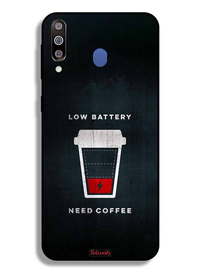 Tolwak Samsung Galaxy M30 Protective Case Cover Low Battery Need Coffee - Image 2