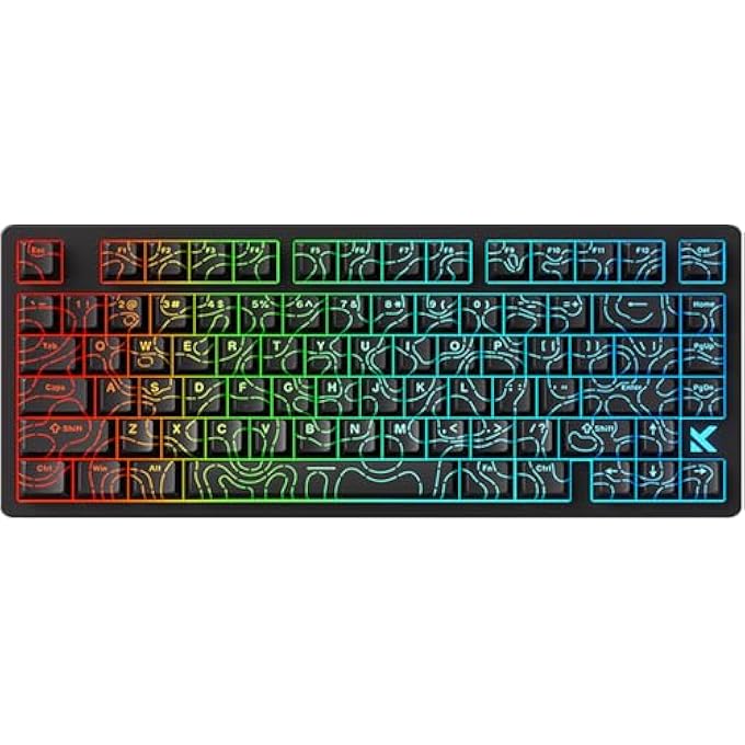 rayihni لوحة مفاتيح ميكانيكية للألعاب MCHOSE JET 75 مع مفتاح مغناطيسي سلكي، 75% تحفيز سريع بتأثير هول، تحفيز قابل للتعديل فائق السرعة، معدل استقصاء 8K هرتز، RGB قابل للتبديل، للكمبيوتر/ماك، أسود - Image 1