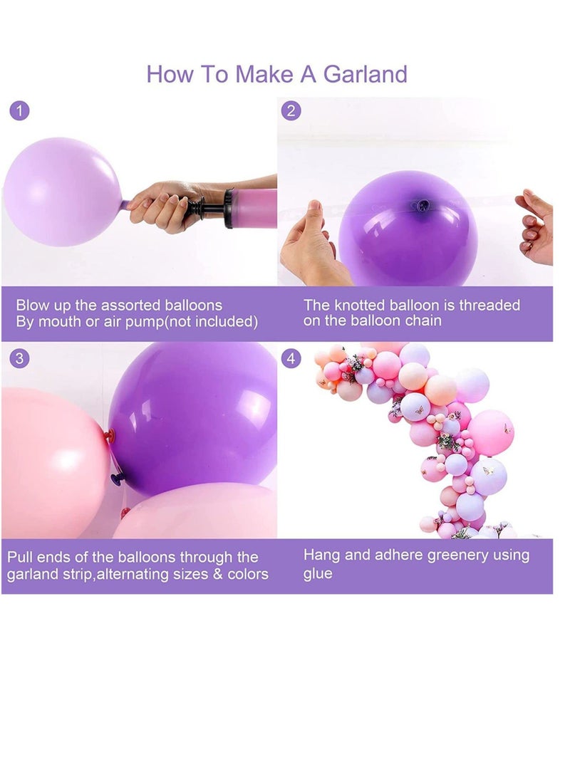 Captaintech Balloon Garland Arch Kit Include Butterfly Stickers Metal Pink White Balloons Rose Gold Confetti Balloon Arch Kit for Birthday Party Decoration Wedding Baby Shower Girls Women(102Pcs) - Image 5