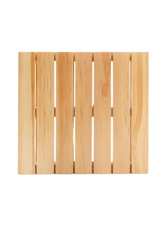 Teak Tuning Wooden Fingerboard Pallet - 6.25 X 6.25 X 1 Inch - 1:12 Scale - Painted White Edges With Light Blue Logo - Image 5