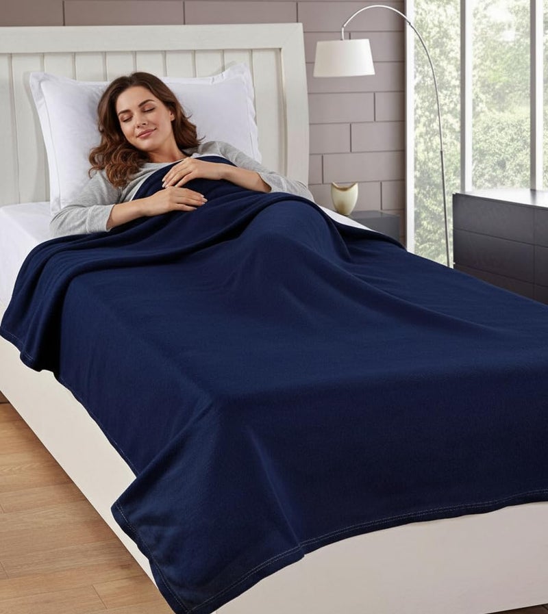 Goyal's Plain Fleece Double Bed All Season Blanket/Comforter/Dohar 250 TC, 88x88 Inches - Pack of 5 - Solid Colors - Image 2