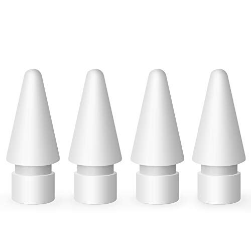 MEKO 4 Pack Replacement Tips for Apple Pencil 1st Gen & 2nd Gen, Pen Nibs for iPad Pro Pencil- White - Image 1