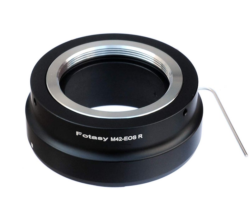 Fotasy محول عدسة فوتاسي قابل للتعديل M42 42mm لتركيب عدسة برغي إلى تركيب كانون EOS RF، محول M42 RF، عدسة M42 إلى EOS RF، متوافق مع كاميرا كانون EOS R بدون مرآة EOS R RP Ra R3 R5 R6 R7 R10 - Image 1