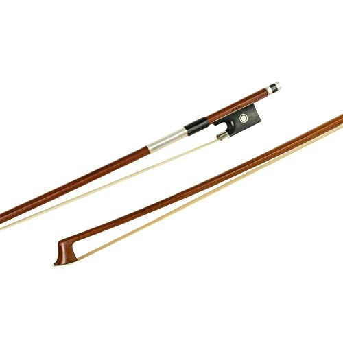 M MI & VI MI&VI NB-510 Brazilwood Violin Bow (1/2 Size) with Ebony Frog | Octagonal Silver Mount | Well Balanced | Light Weight | Real Mongolian Horse Hair - MIVI Music - Image 1
