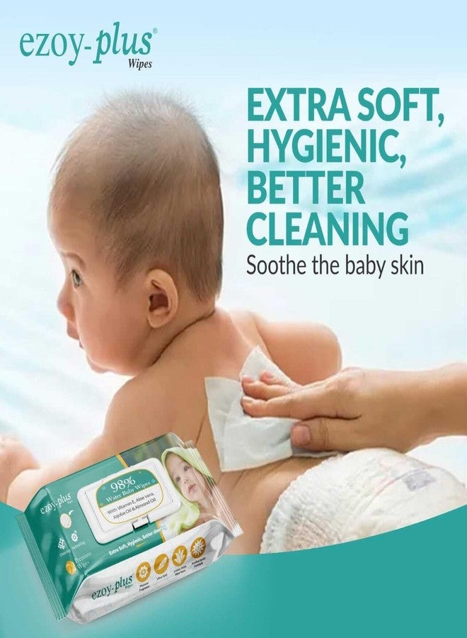 Ezoyplus Ezoy-plus Baby Wipes, 216 Count, 98% Water-Based with Vitamin E, Aloe Vera and Natural Oils, Pack of 3 - Image 2