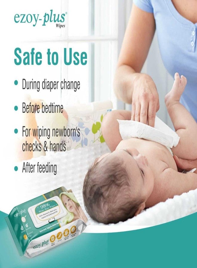 Ezoyplus Ezoy-plus Baby Wipes, 216 Count, 98% Water-Based with Vitamin E, Aloe Vera and Natural Oils, Pack of 3 - Image 4