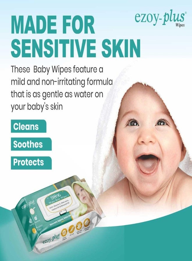 Ezoyplus Ezoy-plus Baby Wipes, 216 Count, 98% Water-Based with Vitamin E, Aloe Vera and Natural Oils, Pack of 3 - Image 3