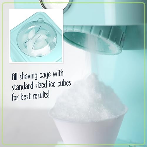 Nostalgia Snow Cone Shaved Ice Machine - Retro Table-Top Slushie Machine - Includes 1 Reusable Plastic Cup - Aqua - Image 4