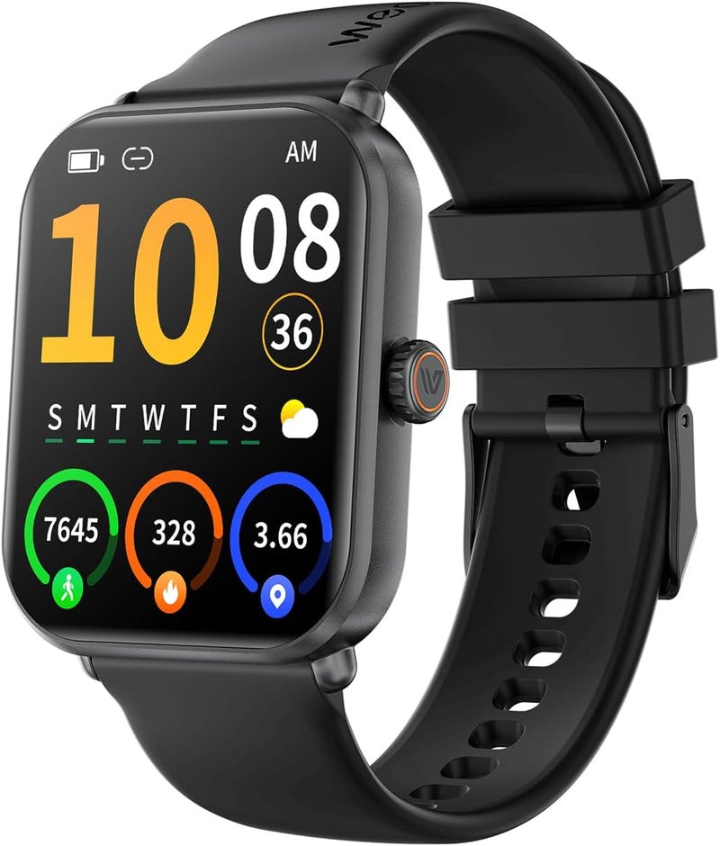 Weofly Active2 Smart Watch with 1.85" HD Touch Screen - Fitness Tracker for Men and Women with 100+ Sport Modes, Heart Rate, Blood Oxygen, Sleep Monitor, IP68 Waterproof (Black) - Image 1