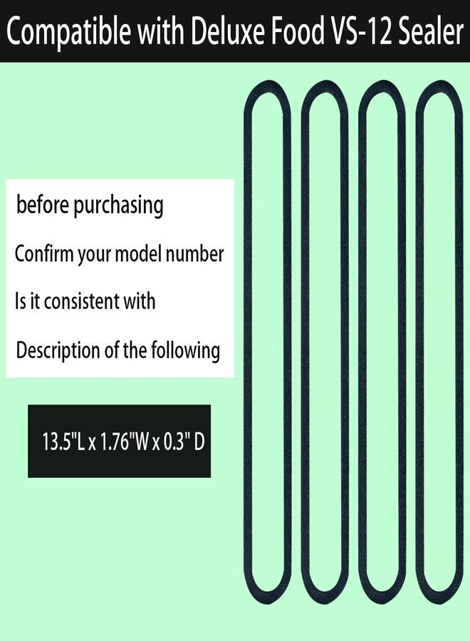 ziHenryDa 4 Pack Foam Replacement Gaskets compatible with Deluxe Food VS-12 Vacuum Sealer,Replacement Gaskets for Deluxe Food VS-12 Vacuum Sealer (13.5 * 1.76 * 0.36) - Image 4