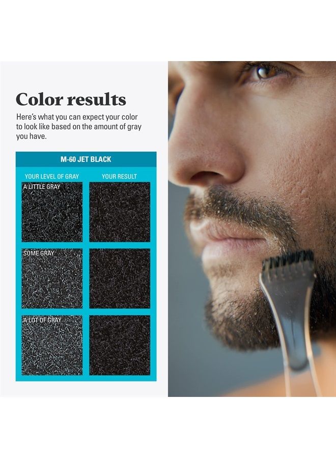 Just For Men Just For Men Mustache & Beard, Beard Dye for Men with Brush Included for Easy Application, With Biotin Aloe and Coconut Oil for Healthy Facial Hair - Jet Black, M-60, Pack of 1  - Image 2