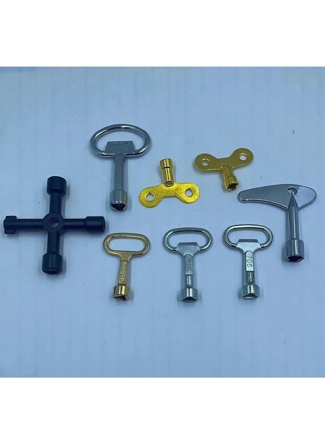 8 قطع مجموعة مفاتيح صنبور عالمية 4 في 1 وجع خدمة لسدادات عدادات المياه الكهربائية - Image 1