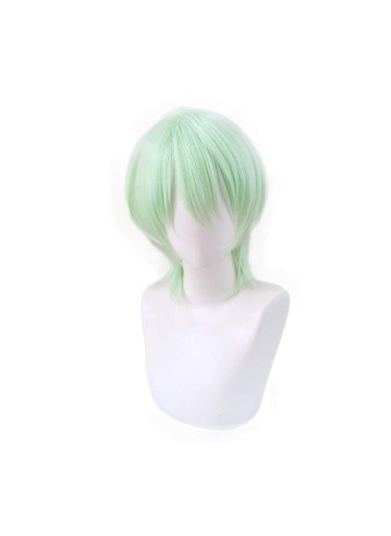 Xingwang Queen Xingwang Queen Anime Cosplay Wig Short Light Green Wig Men Boys' Party Wig for Christmas Halloween 
