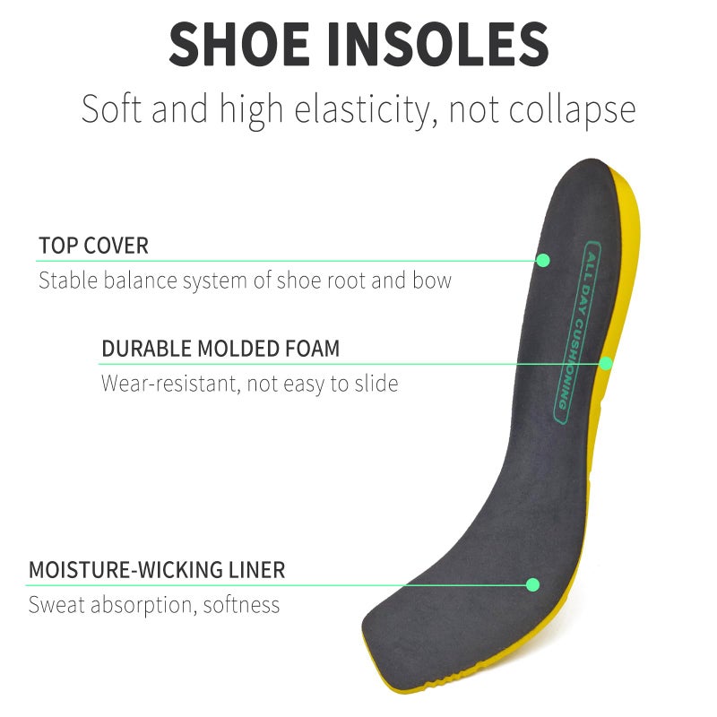 NDTEZUGT Shoe Insoles Replacement for Ariat Men's Shoes, Memory Foam Square Toe Footwear Inserts for Comfortable Light-Weight and Cushion Shock Absorbing (Men10) - Image 3