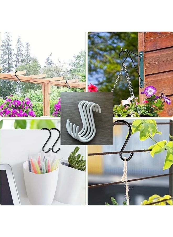 5pcs White S Shaped Heavy Duty Hooks for Hanging Plants Clothes Bags Kitchen Garden - Image 3