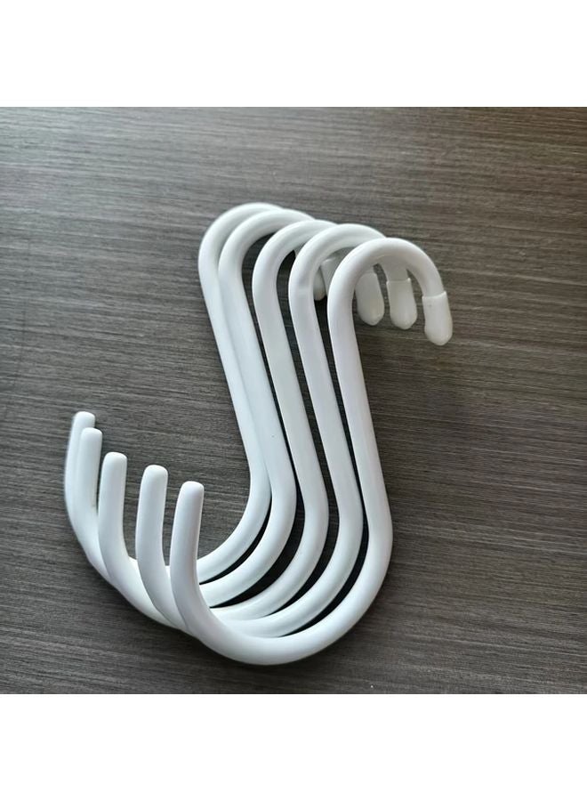 5pcs White S Shaped Heavy Duty Hooks for Hanging Plants Clothes Bags Kitchen Garden - Image 1
