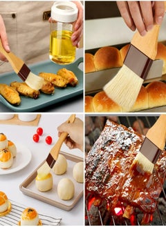 Oasisgalore 3 Pack Pastry Brush Butter Brush BBQ Brush for Oil & Sauce，Wooden Handle Food Brush for Baking  - Image 5