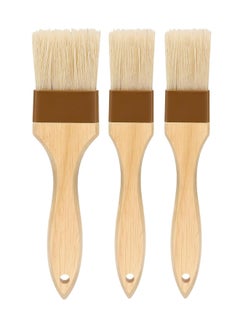 Oasisgalore 3 Pack Pastry Brush Butter Brush BBQ Brush for Oil & Sauce，Wooden Handle Food Brush for Baking  - Image 1