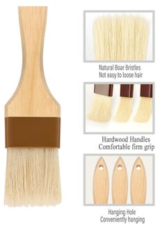 Oasisgalore 3 Pack Pastry Brush Butter Brush BBQ Brush for Oil & Sauce，Wooden Handle Food Brush for Baking  - Image 4
