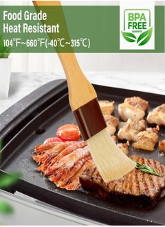 Oasisgalore 3 Pack Pastry Brush Butter Brush BBQ Brush for Oil & Sauce，Wooden Handle Food Brush for Baking  - Image 2