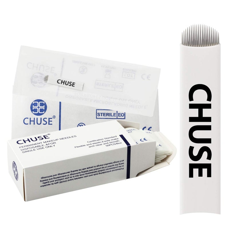Chuse A21 50pcs Eyebrow Permanent Makeup Needle Embroidery Arc Blade 21 Curved Needles - Image 1