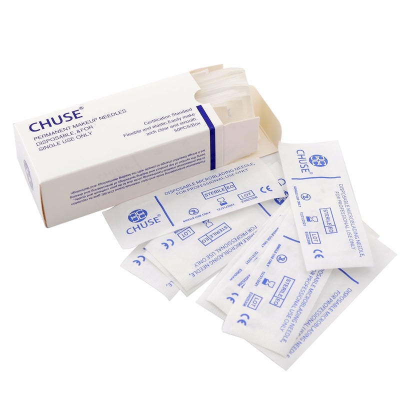 Chuse A21 50pcs Eyebrow Permanent Makeup Needle Embroidery Arc Blade 21 Curved Needles - Image 4