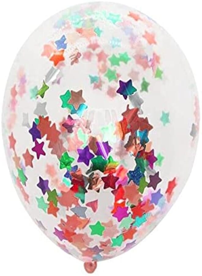 Secret 10Pcs12 Inch Confetti Balloons Inflatable Transparent Latex Balloon Colorful Star Crepe Paper Filled Ballon For Birthday Wedding Party Decoration