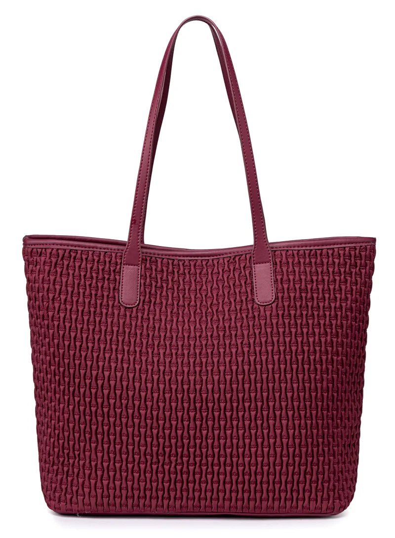 Chantria Red Premium Hand Bag for Women Water Resistant Multifunctional Tote Bag with Multiple Compartment for Casual Office College School, CB00801-Burgundy  | Best Price UAE