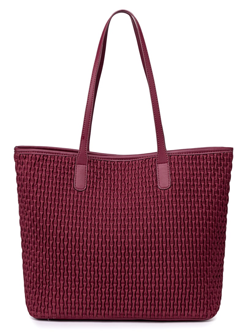 Chantria Premium Hand Bag for Women Water Resistant Multifunctional Tote Bag with Multiple Compartment for Casual Office College School, CB00801-Burgundy - Image 3