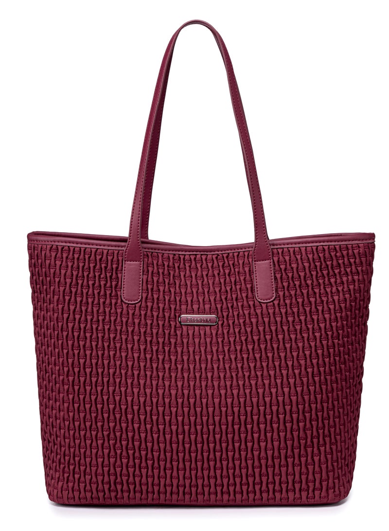 Chantria Premium Hand Bag for Women Water Resistant Multifunctional Tote Bag with Multiple Compartment for Casual Office College School, CB00801-Burgundy - Image 1