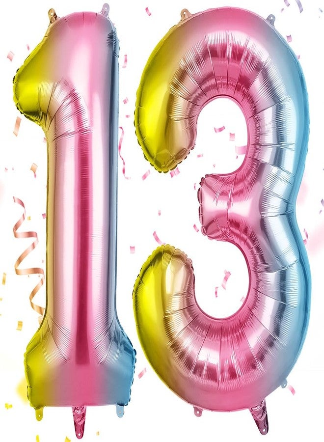 OFFCUP Helium Balloons, 40 Inches Number Balloons 13, Foil Balloons Birthday Balloon Large Numbers Balloons for Birthday Wedding Party Decorations Celebration Supplies (Gradient) - Image 1