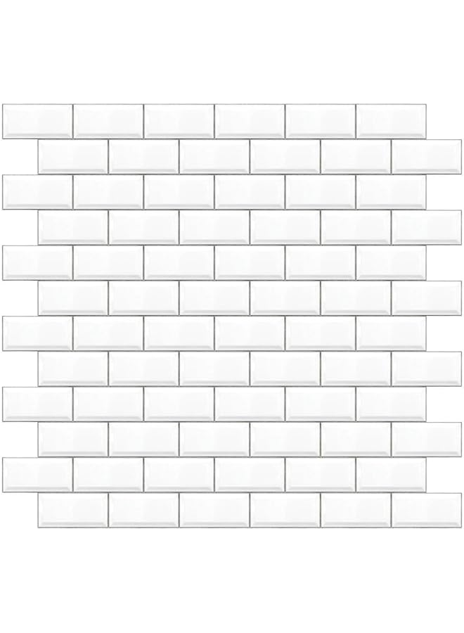 Raxoom White Subway Tile Peel and Stick Giant Wall Decals - Image 2