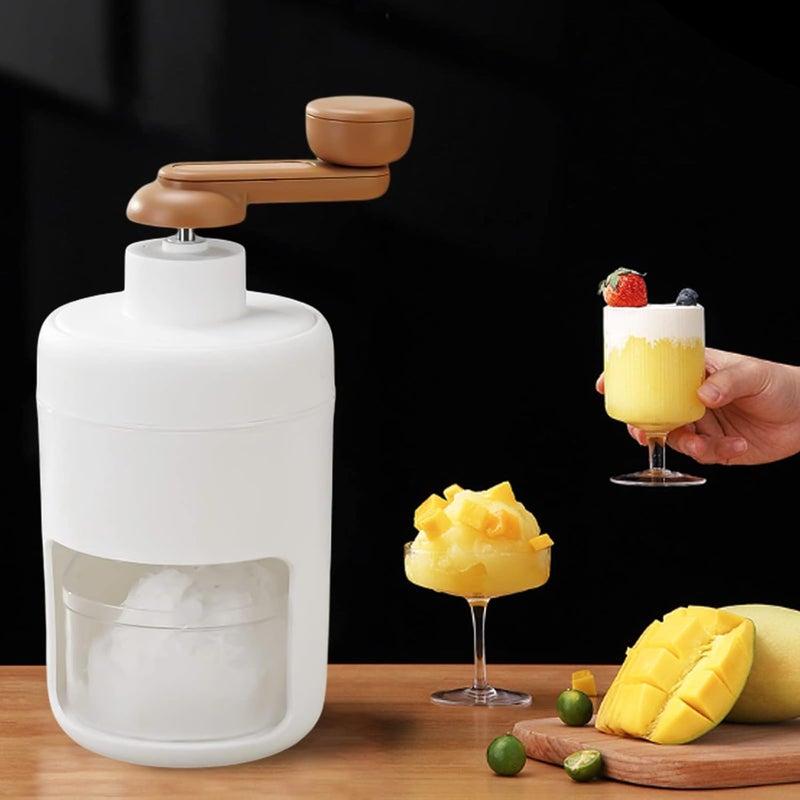 جليفار كسارة ثلج يدوية للاستخدام المنزلي - ماكينة حلاقة ثلج - شفرات حادة وقوالب ثلج، تشغيل يدوي سهل، ماكينة حلاقة ثلج صغيرة الحجم للعصائر والكوكتيلات المجمدة وأقماع الثلج وحفلات الصيف - Image 4