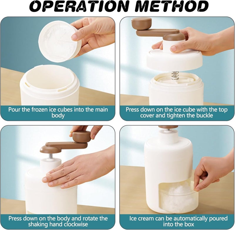 جليفار كسارة ثلج يدوية للاستخدام المنزلي - ماكينة حلاقة ثلج - شفرات حادة وقوالب ثلج، تشغيل يدوي سهل، ماكينة حلاقة ثلج صغيرة الحجم للعصائر والكوكتيلات المجمدة وأقماع الثلج وحفلات الصيف - Image 5