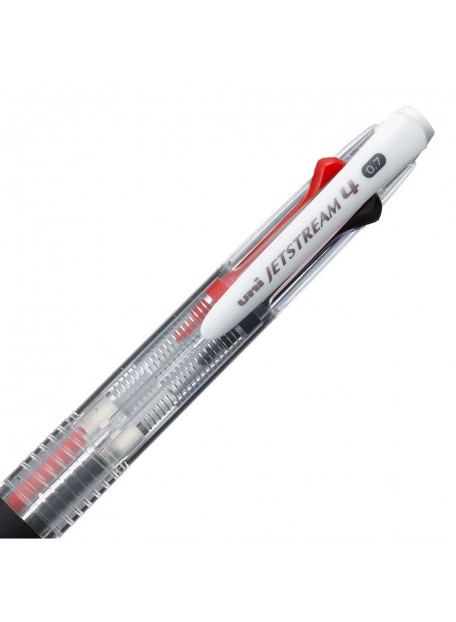 Uni قلم حبر جاف يوني باللون الأسود والأحمر والأزرق والأخضر 0.7 مم، شفاف (SXE450007.T) - Image 3