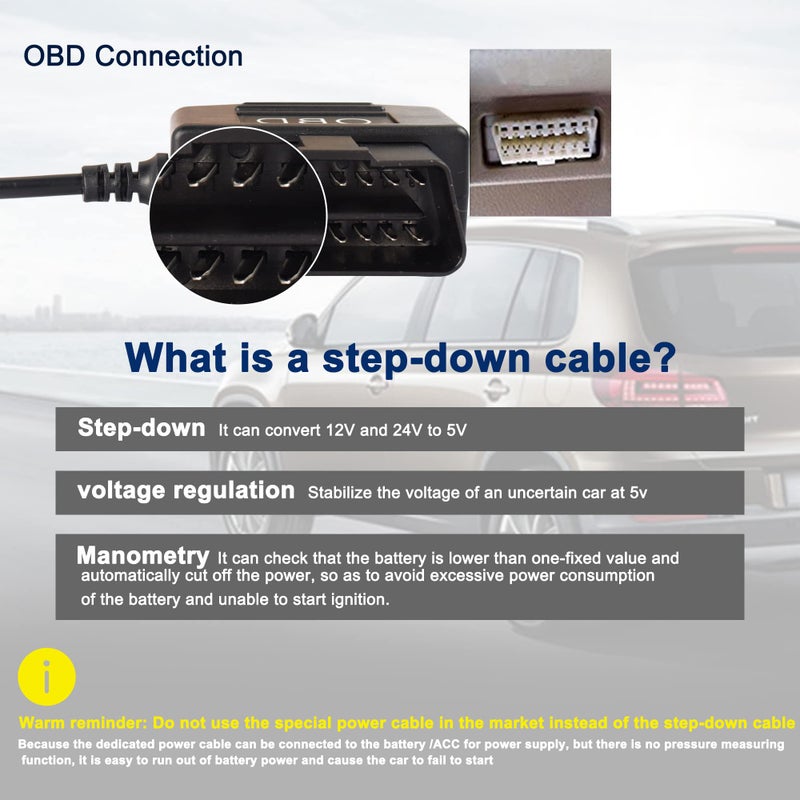 XMSJSIY محول كابل الطاقة OBD إلى USB XMSJSIY 16Pin OBD2 ذكر إلى 5V 2A أنثى USB موصل 12V 24V 36V إلى 5V 2A مع زر تشغيل لكاميرا داش وهاتف ونظام GPS DVR-0.5M/1.6FT - Image 4