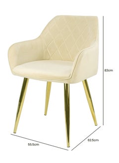 VANITY LIVING VANITY LIVING Gold Large Dining Table Set 8 seater with Chairs, Tempered Glass Top Dinner Breakfast Table + 8 Leon Cream Velvet Chairs with Stainless Steel Legs for Dining Room (8 Leon Chairs + 1 Dining Table)  - Image 3