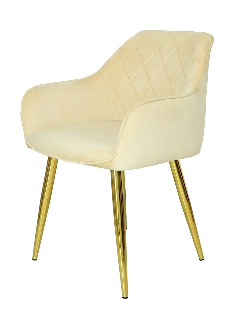 Gold Large Dining Table Set 8 seater with Chairs, Tempered Glass Top Dinner Breakfast Table + 8 Leon Cream Velvet Chairs with Stainless Steel Legs for Dining Room (8 Leon Chairs + 1 Dining Table)