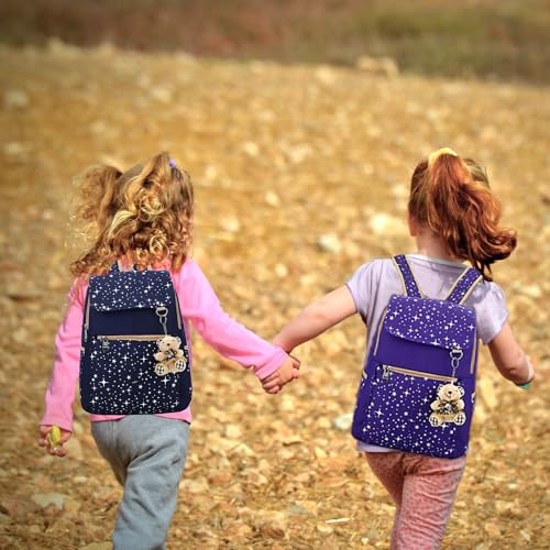 Bansusu Star Print Girls Backpacks Set for School, School Bags Backpack Bookbags for Teens Girls, with Crossbody Bag, 3 Pieces - Image 2