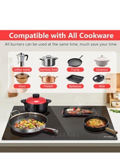 FIPKA Cookware Built-in 2 Burner Infrared Induction Cooker 3000W High power Suitable for all Pans 37625  - Image 2