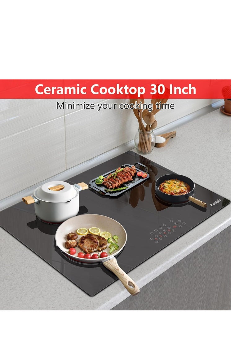 Cookware Built-in 2 Burner Infrared Induction Cooker 3000W High power Suitable for all Pans 37625