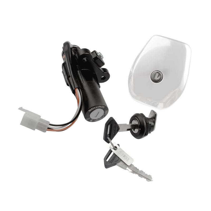 Deutsche Metal Ignition Lock Painted Finish Compatible with Bajaj Discover 125/135 (Set of 3) Consisting of Ignition Cum Steering Lock, Petrol Tank & Tool Box | 4 PIN - Image 1