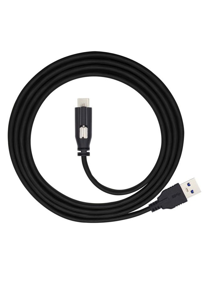 Cablecc USB 3.1 Type-C with Panel Mount Screw to Standard USB3.0 Data Cable Locking Connector for Camera 5M - Image 1