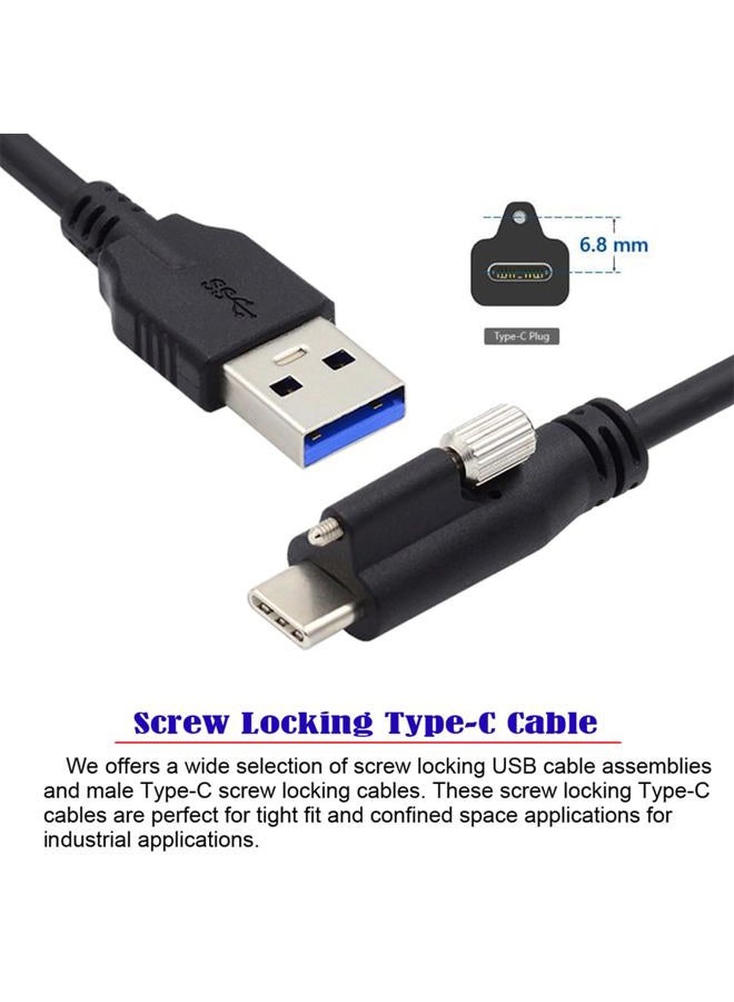 Cablecc USB 3.1 Type-C with Panel Mount Screw to Standard USB3.0 Data Cable Locking Connector for Camera 5M - Image 5