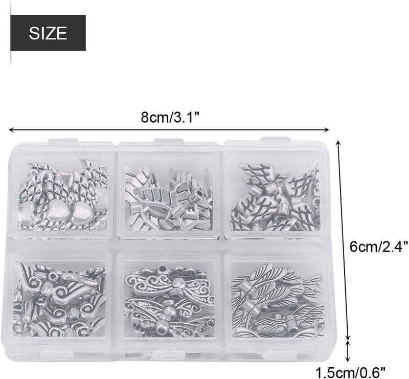 klarako Pack of 60 Charms for Jewelry Making Vintage Angel Wings Mixed DIY Findings Accessories Crafting Necklace Bracelet Dangle with Storage Box - Image 5