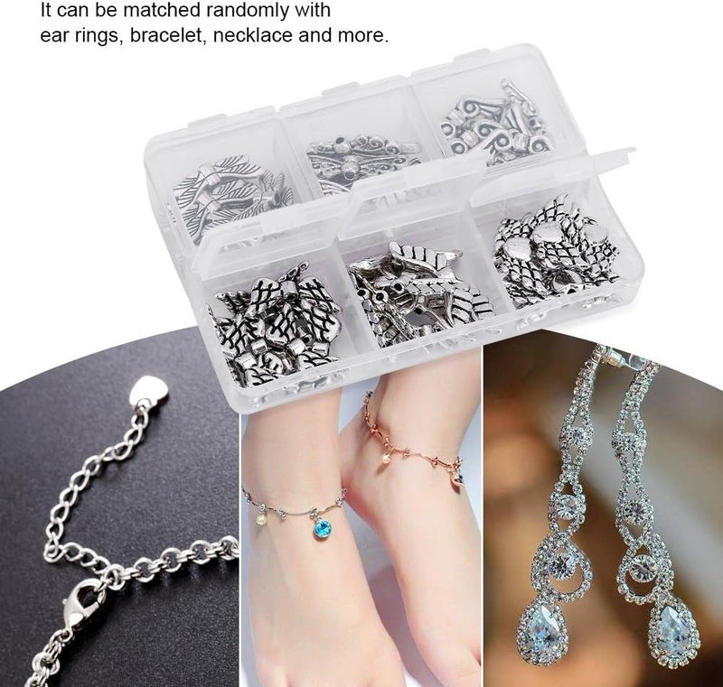 klarako Pack of 60 Charms for Jewelry Making Vintage Angel Wings Mixed DIY Findings Accessories Crafting Necklace Bracelet Dangle with Storage Box - Image 3