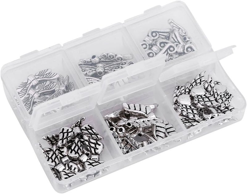 klarako Pack of 60 Charms for Jewelry Making Vintage Angel Wings Mixed DIY Findings Accessories Crafting Necklace Bracelet Dangle with Storage Box - Image 1
