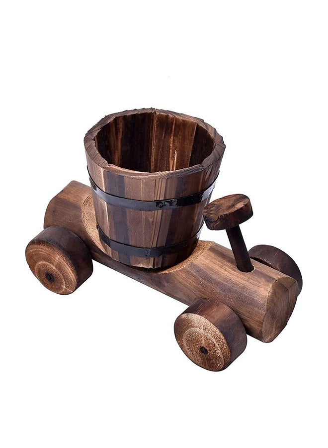 HOME TASTE Hometaste Wooden Car Flower Pot Desktop Flower Vases Succulent Pot Plant Vase Container Desktop Decoration Antique Wooden Planter Desktop Placed Potted Container Decoration Flower Pots (Style_2)